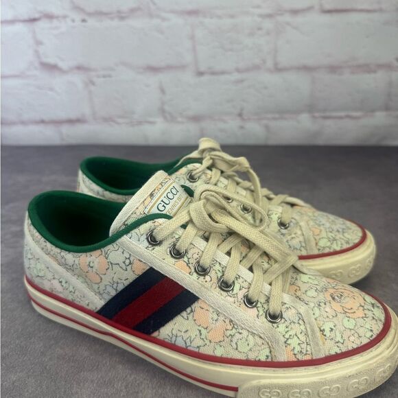 Gucci Floral Liberty Ace Web Sneakers 8.5 - Picture 3 of 12